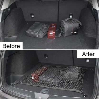 Universal Large Car Cargo Net Nylon Elastic Mesh Luggage Cargo Storage Pickup Tidy Net for Van SUV Truck Mesh Network Pocket