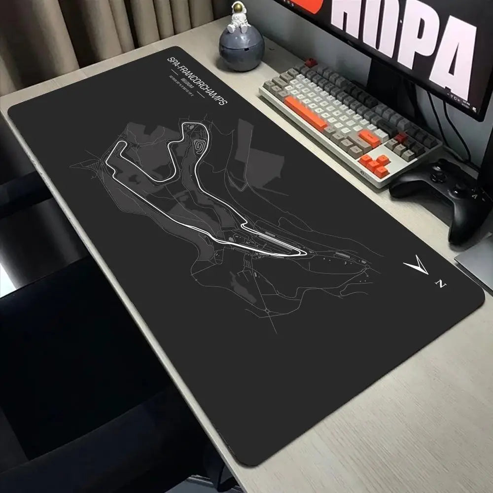 F1 Racing Circuit Mouse Pad Large Sport Car MousePad Cute Desk Pad Extended Gaming Keyboard Mats Large XXL Gamer Mousepad 90x40