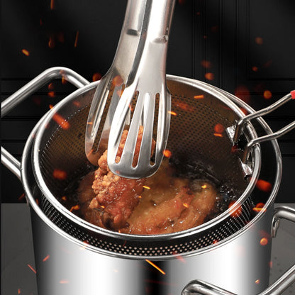 Deep Fryer Pot 304 Stainless Steel Fry Pot with Basket and Lid Food Grade Deep Fryer Multifunctional Deep Frying Pot 3.2Quart