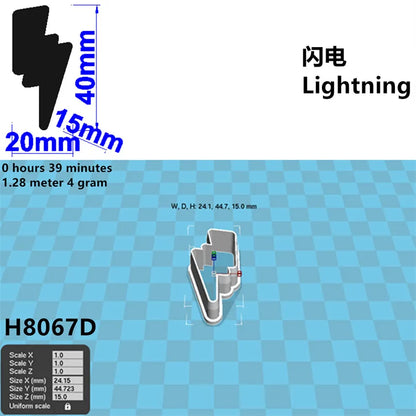 Four Specifications Cartoon Nature Graphics Super Lightning,Plastic Mold,Cake Fondant Tools,Cookie Sushi and Fruits Cutters