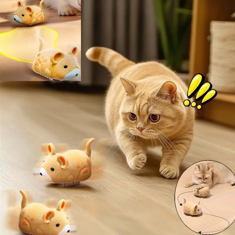 Electric Mouse Cat Toy Kitten Self-Playing Smart Movement Pet Toys Fast Moving Interactive Cat Toy Supplies