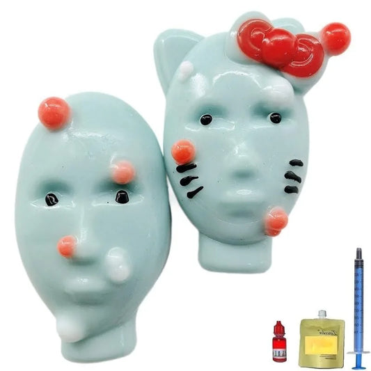 Pimple Popper Fidget Toy with Filler Tools Weird Alien Design Stress Relief Squeeze Toys for Adults Reusable Anxiety Reducer