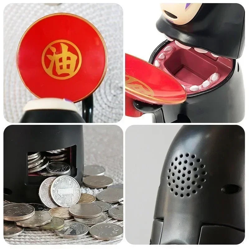 No Face Man Electric Piggy Bank - Automatic Coin Consumption Battery Charging Storage Jar for Birthday Gifts