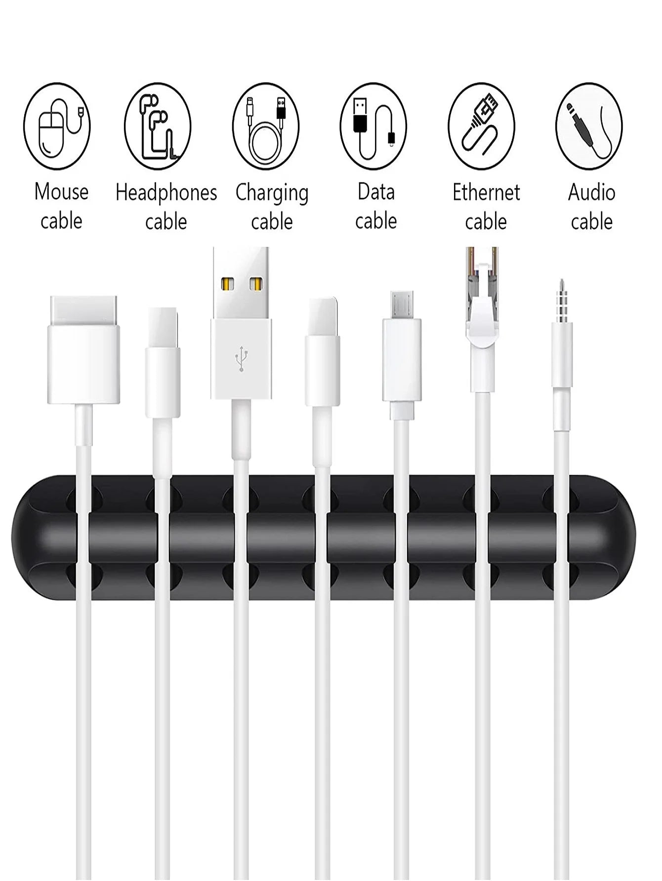 Cable Cord Wire Organizer Silicone USB Cable Winder Management Clips Self Adhesive for Mouse Keyboard Headset For iPhone Huawei