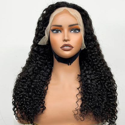 24 inch Full Water Wave Human Hair Wig 100% Human Hair 300% Density 13x4 Lace Frontal Front Curly Human Hair Wig for Black Women
