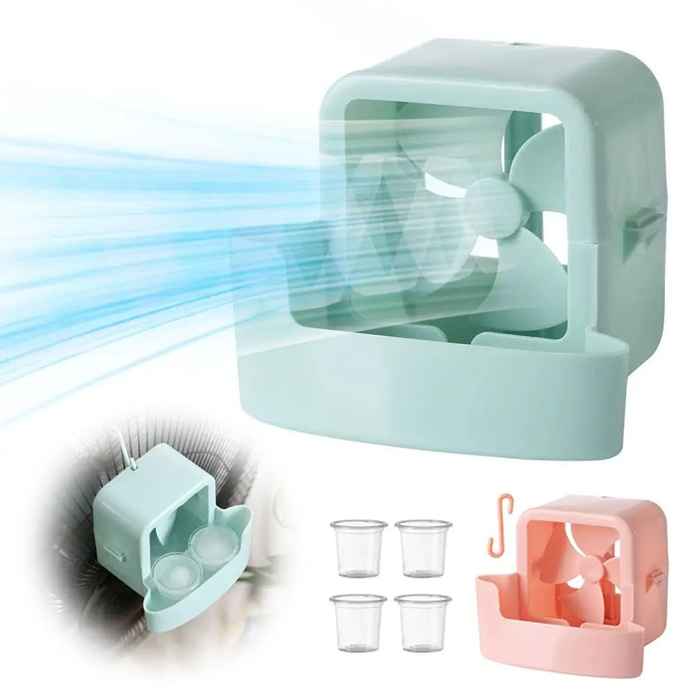Electric Hanging Cooling Fan with 4 Ice Cups Mist Cooling Adapter Hangable Ice Holder Floor Fan for Household Rapid Cooling