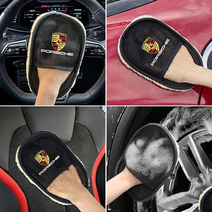Interior Stickers Fot Porsche 1pc Car Wash Wool Gloves Velvet Thickened With Cashmere Wool Wipe Car Gloves For Porsche Cayenne P