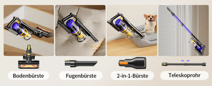 Laresar X11 Kabelloser Staubsauger 550W 55000PA Saugmacht Handheld Smart Home Staubbecher 60 Minuten Laufzeit 3 Stück Filte Set