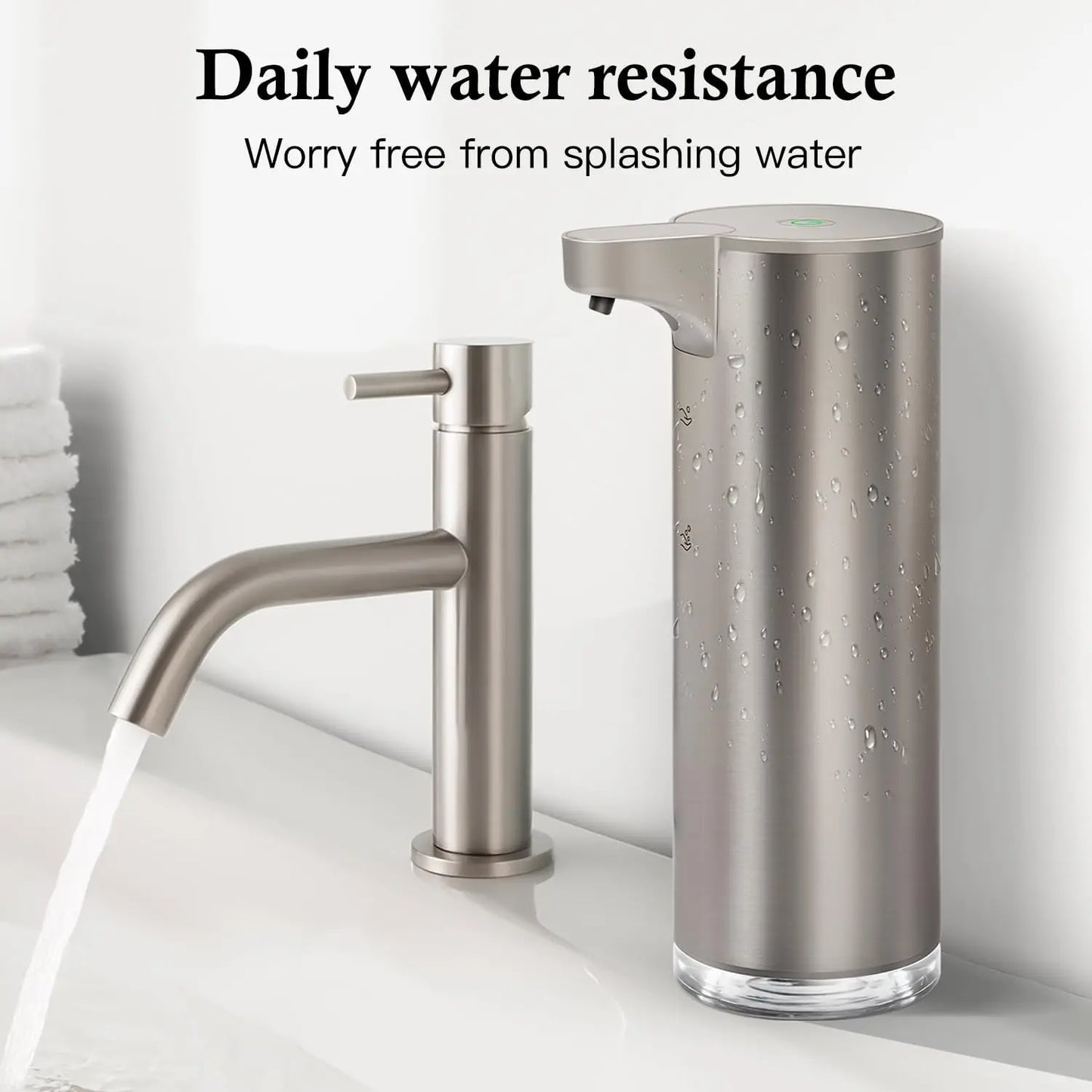 LAOPAO Stainless Steel Automatic Soap Dispenser with LED Lighting Contact Kitchen and Bathroom Hygienic Soap Dispenser