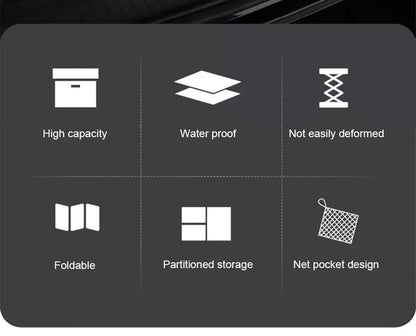 SEAMETAL Foldable Trunk Storage Box Waterproof Oxford Cloth 110L Large-Capacity Car Organizer for Camping/Fishing Easy to Carry