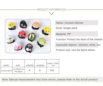Chicken Helmet Pet Safety Funny Parrot Headwear Small Pet Hard Sun Rain Protection Small Helmets Accessories for Bird Parakeet