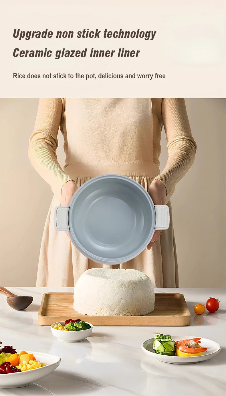 Electric Rice Cooker for 1-2 People, Multifunctional Household Hot Pot, Porridge, 1.8L Micro Pressure Rice Cooker soup making