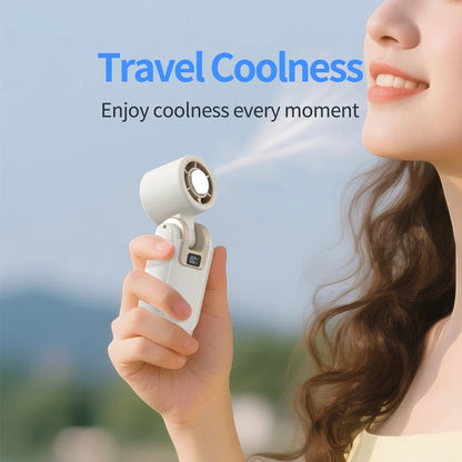 Mini Ice Cooling Portable Fan Turbo High Speed Handheld Fan Long Battery Life USB Rechargeable Foldable For Outdoor Travel