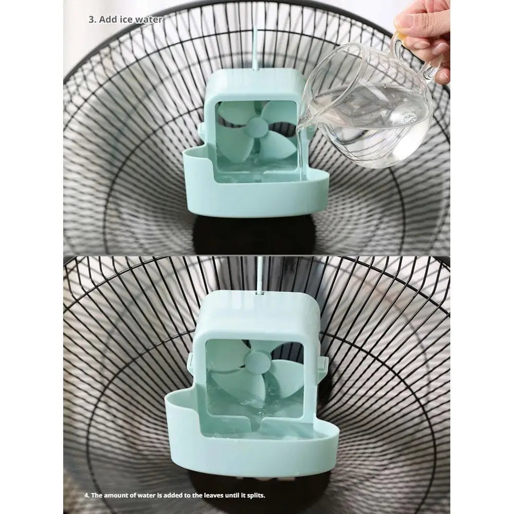 Electric Hanging Cooling Fan with 4 Ice Cups Mist Cooling Adapter Hangable Ice Holder Floor Fan for Household Rapid Cooling