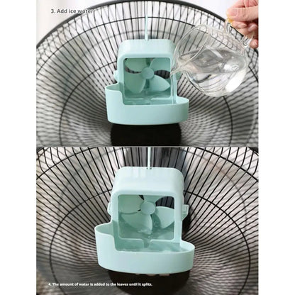Electric Hanging Cooling Fan with 4 Ice Cups Mist Cooling Adapter Hangable Ice Holder Floor Fan for Household Rapid Cooling