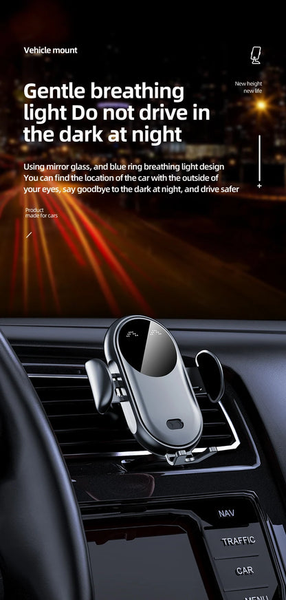 30W Wireless Charger Car Mount for Air Vent Mount Car Phone Holder Rotating Intelligent Infrared Fast Wireless Charging Charger