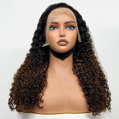 24 inch Full Water Wave Human Hair Wig 100% Human Hair 300% Density 13x4 Lace Frontal Front Curly Human Hair Wig for Black Women