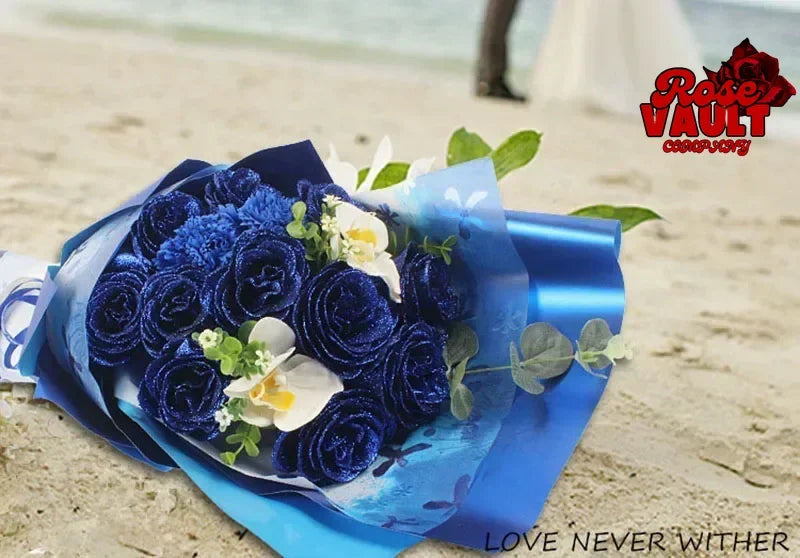 30/50 pcs 7/6 cm Glitter artificial flower rose Mother's/Valentine's Day girl friend wife DIY bouquet gifts for wedding Birthday