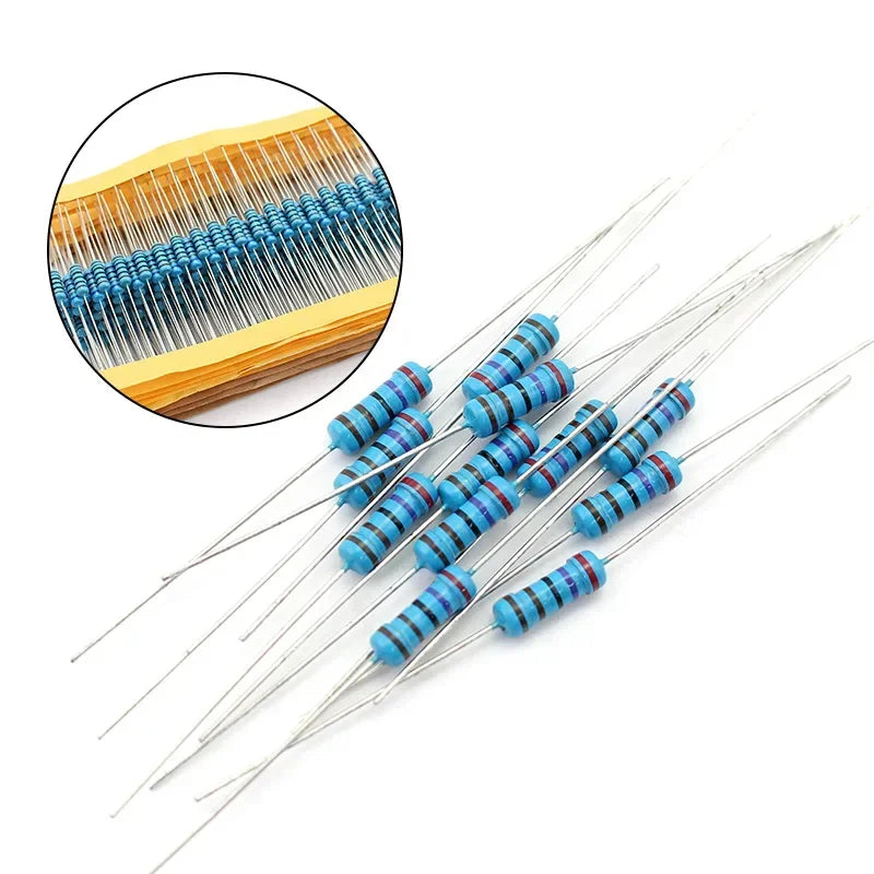 300/600pcs 1% Resistor Set Resistance 1/4W Metal Film Resistors Kit 10Ohm ~1M Ohm 30Values Electronic Components Kit