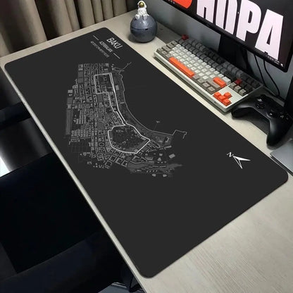 F1 Racing Circuit Mouse Pad Large Sport Car MousePad Cute Desk Pad Extended Gaming Keyboard Mats Large XXL Gamer Mousepad 90x40
