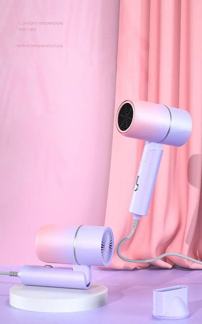 MIni  Folding Hairdryer 220V-240V 750W with Carrying Bag Hot Air Anion Hair Care for Home Travel Hair Dryer Blow Drier Portable