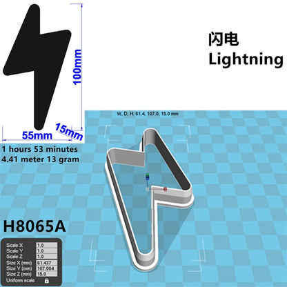 Four Specifications Cartoon Nature Graphics Super Lightning,Plastic Mold,Cake Fondant Tools,Cookie Sushi and Fruits Cutters