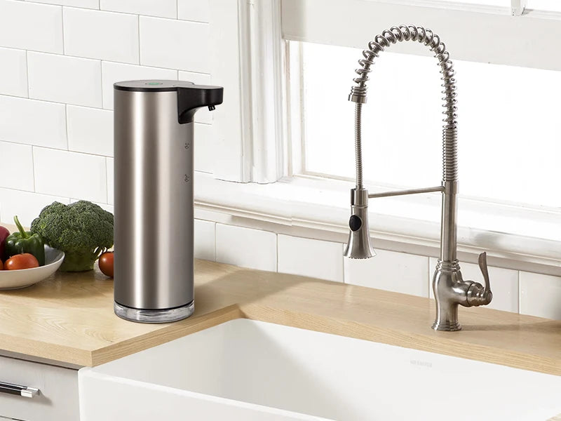LAOPAO Stainless Steel Automatic Soap Dispenser with LED Lighting Contact Kitchen and Bathroom Hygienic Soap Dispenser