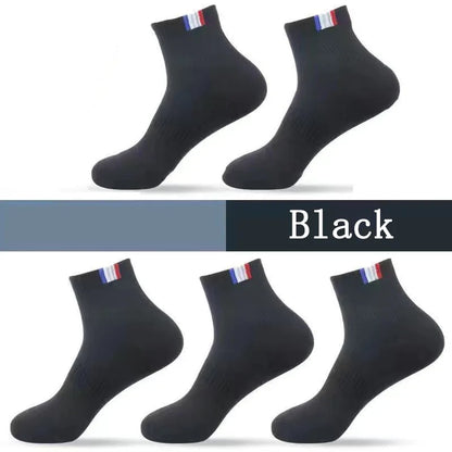 5 Pairs Socks Men Breathable Thickened Middle tube Solid Men's Spring Autumn Winter Warm White Black Sport Sock for Man Set Gift