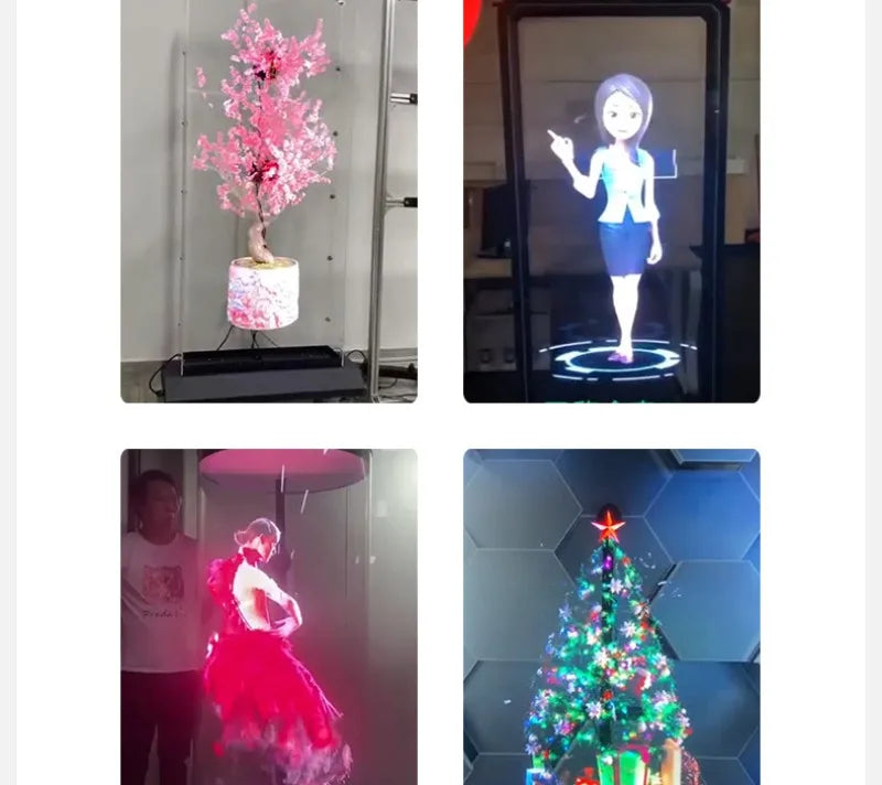 Custom Ventilador Holografico Splicing Hologram Fan Projectors Display Big Size 3D Led Fan For Advertising Business Exhibition