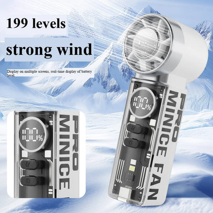 2026 new ice-cooling high-speed fan, semiconductor cooling handheld fan, portable mini pocket digital display small fan