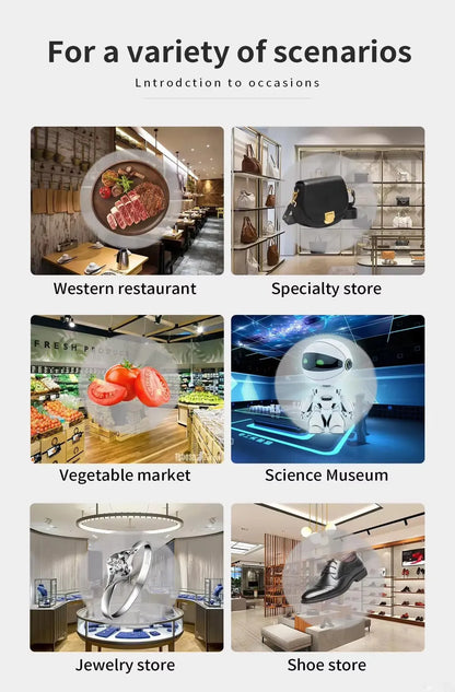 52cm 3D Hologram Fan Projector HD LED Holographic Player Advertising Display Machine WiFi APP Remote Control for Shopping Mall