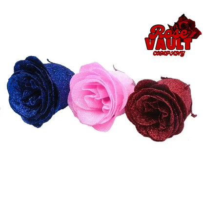 30/50 pcs 7/6 cm Glitter artificial flower rose Mother's/Valentine's Day girl friend wife DIY bouquet gifts for wedding Birthday