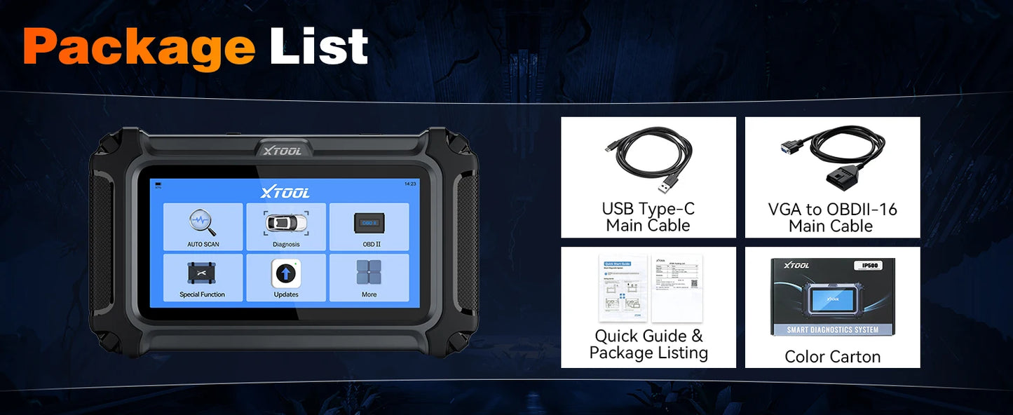 XTOOL InPlus IP500-DJC OBD2 Automotive Scanner For Chrysler/Jeep/Dodge All System Car Diagnostic Free Update Add FCA AutoAuth