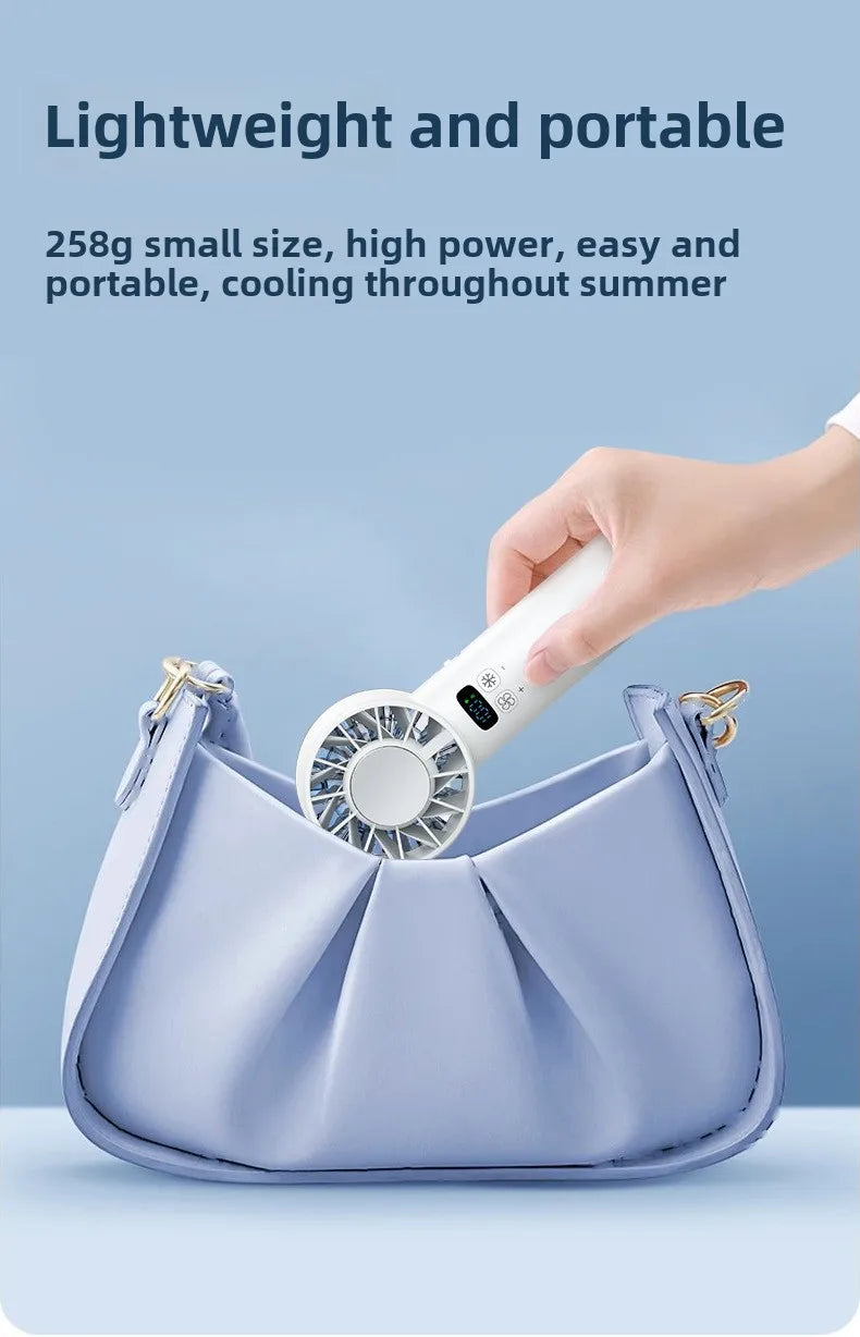 Ice compress high-speed cooling fan handheld fans USB Rechargeable portable mini fan Folding style for Travel,Camping,Outdoor