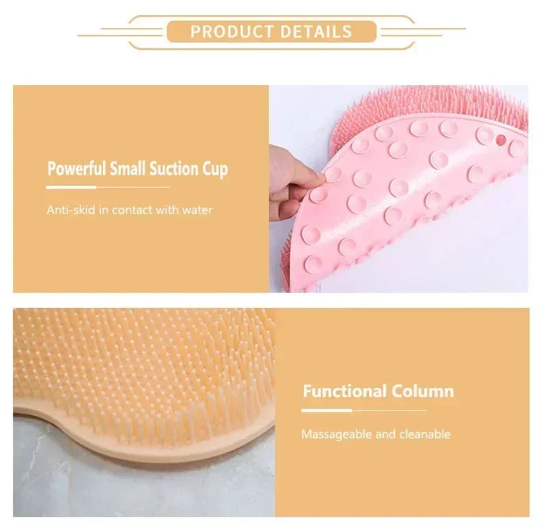 Exfoliating Foot Brush and Back Scrubber Anti-Slip Suction Cup - Deep Cleansing and Exfoliating Tool for Body Dirt Removal