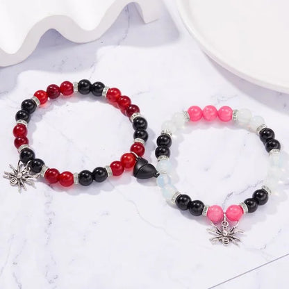 2Pcs Fashion Silver Color Spider Bracelet for Couple Simple Adjustable Woven Bracelet Valentine's Day Couple Jewelry Gift