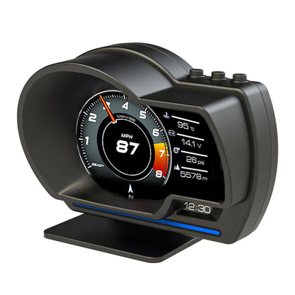 Car Head up Display, OBDⅡ+GPS Smart Gauge High Definition Speedometer Car Diagnostic Tool OBD Fault Code Elimination
