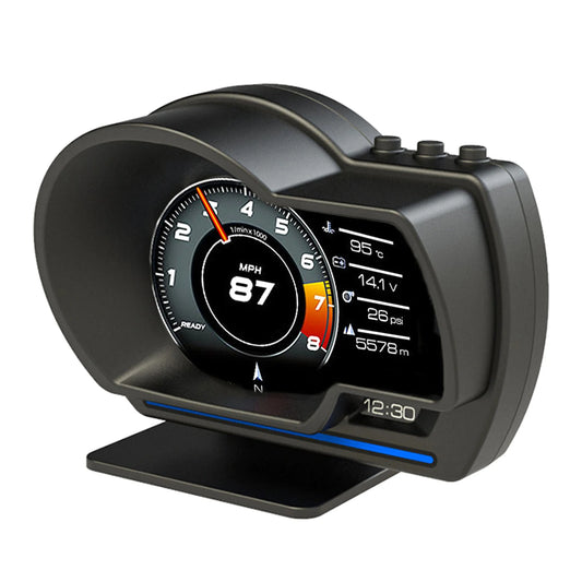 Car Head up Display, OBDⅡ+GPS Smart Gauge High Definition Speedometer Car Diagnostic Tool OBD Fault Code Elimination