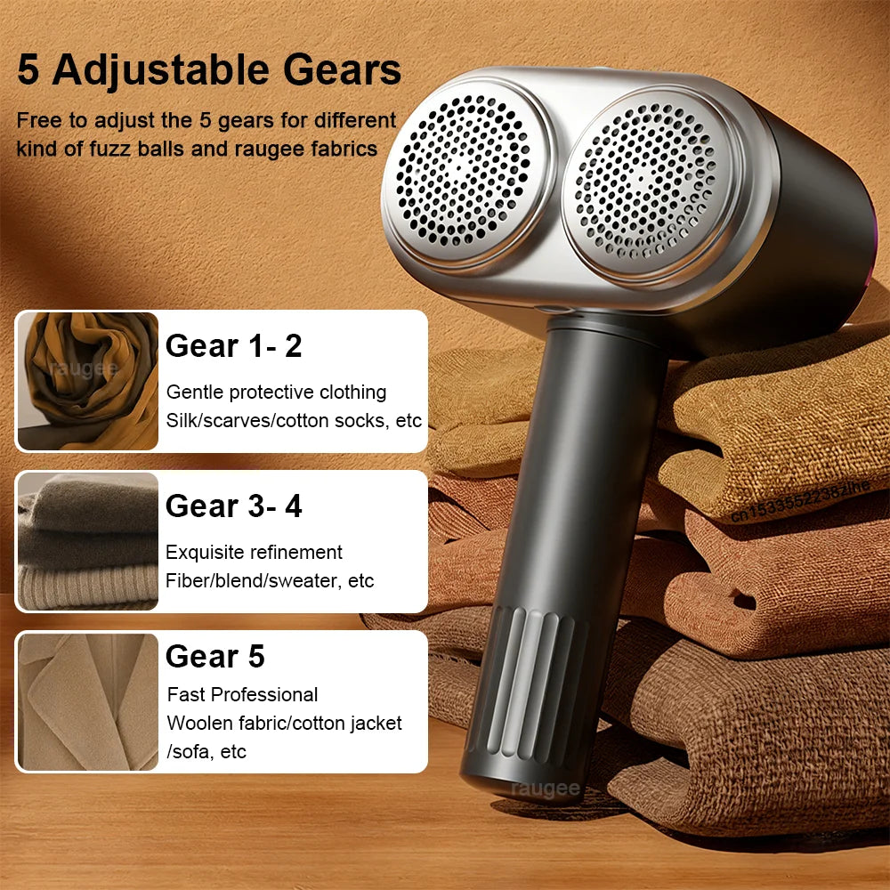 Electric Clothes Lint Remover Hair Ball Trimmer USB Lint Shaver With Double Motor High-Speed Clothes Pellet Fluff Remover