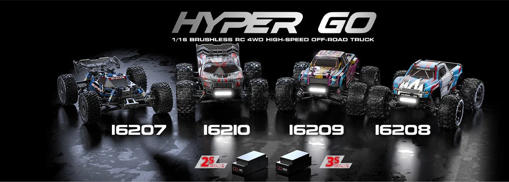 MJX 16207 Hyper Go 70km/h Brushless Rc Car 70KM/H High Speed Drift Cars 1/16 2.4G 4WD Racing Car Off-Road Remote Control Truck