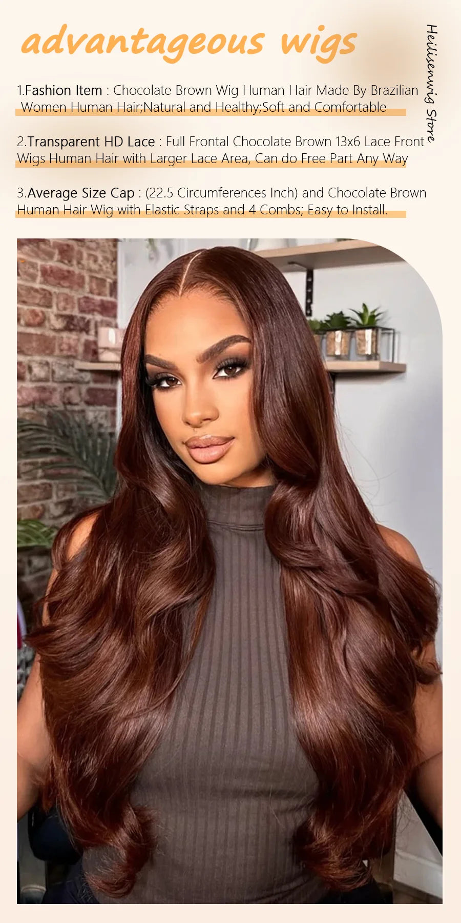 Body Wave 13x6 HD Transparent Lace Frontal Wig 36 Inch 220% Density #4 Chocolate Brown Real Brazilian Human Hair Wigs For Women