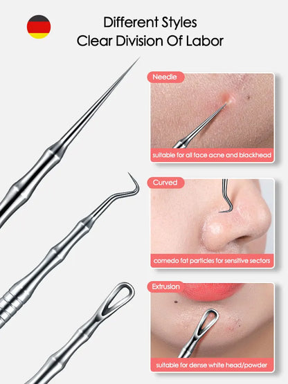 Blackhead Remover Acne Tool Pimples Removal Needles Extractor Tweezers Pore Cleaner Deep Cleaning Tool