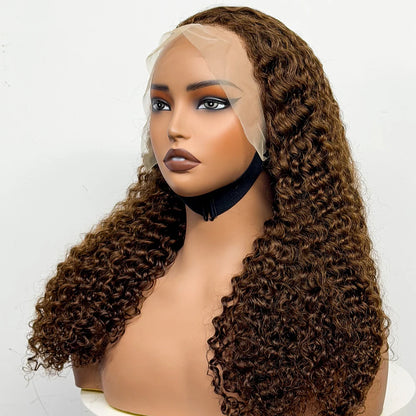 24 inch Full Water Wave Human Hair Wig 100% Human Hair 300% Density 13x4 Lace Frontal Front Curly Human Hair Wig for Black Women