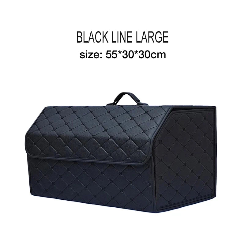 Car Trunk Organizer Box Large Capacity Auto Multiuse Tools Storage Bag Stowing Tidying Leather Folding For Emergency Storage Bo