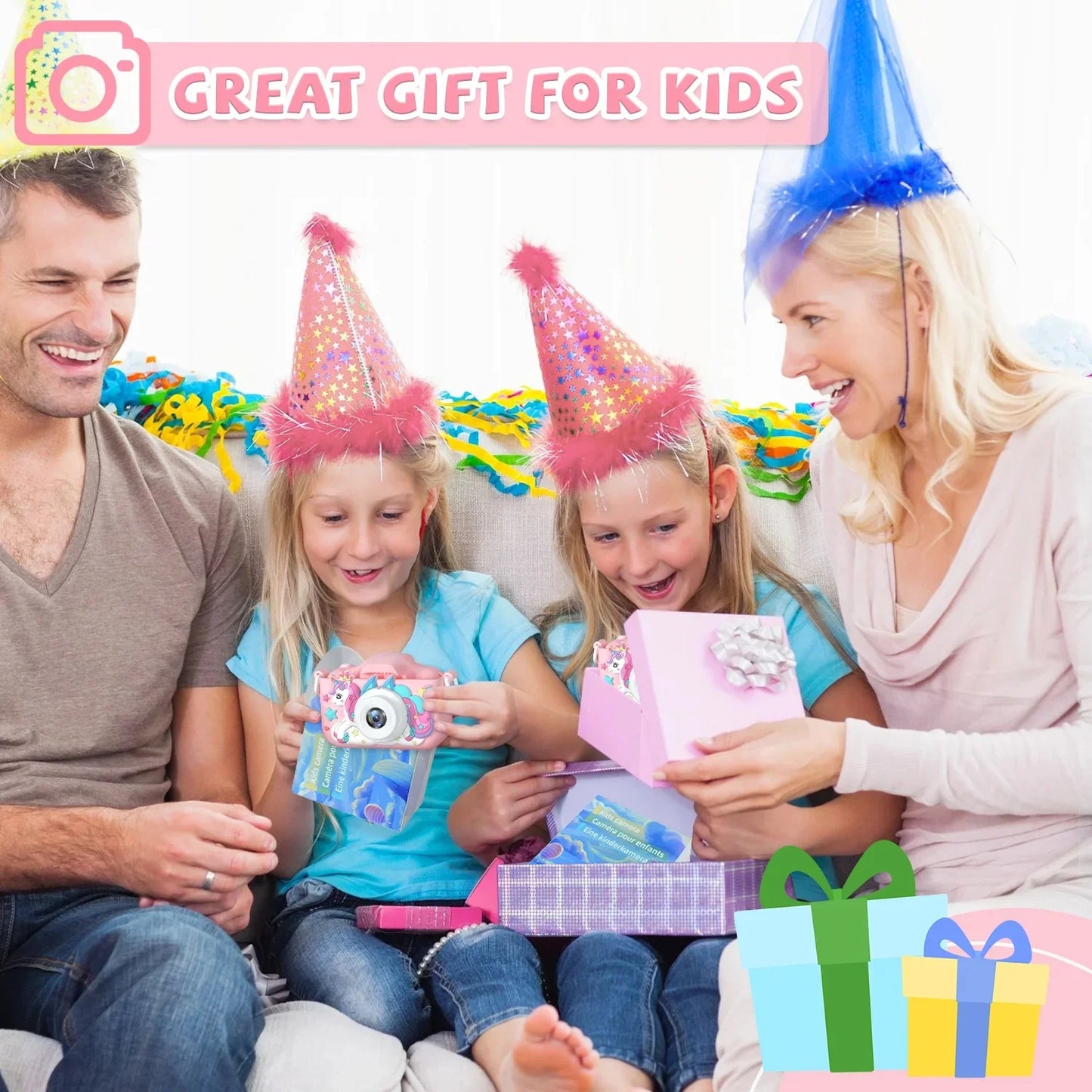 Christmas Children Camera HD 1080P Toddler Digital Video Camera 2.0inch Kids Camera with Silicone Cases Toys for Christmas Gifts