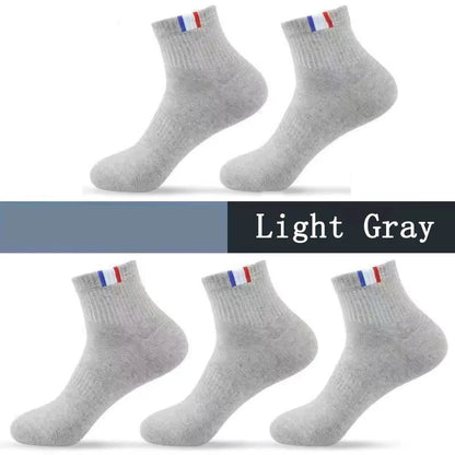 5 Pairs Socks Men Breathable Thickened Middle tube Solid Men's Spring Autumn Winter Warm White Black Sport Sock for Man Set Gift
