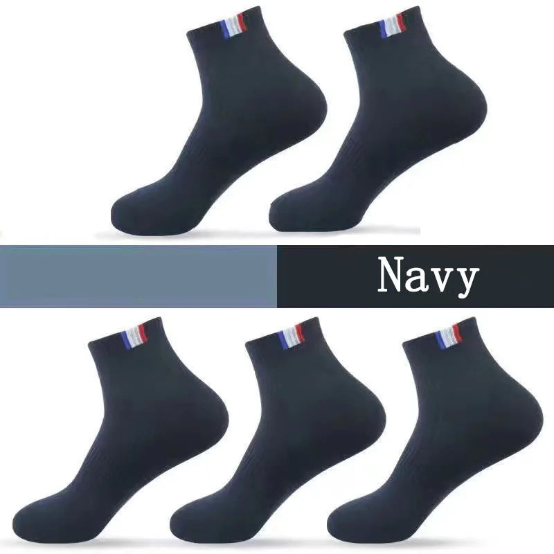 5 Pairs Socks Men Breathable Thickened Middle tube Solid Men's Spring Autumn Winter Warm White Black Sport Sock for Man Set Gift