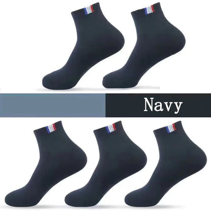 5 Pairs Socks Men Breathable Thickened Middle tube Solid Men's Spring Autumn Winter Warm White Black Sport Sock for Man Set Gift