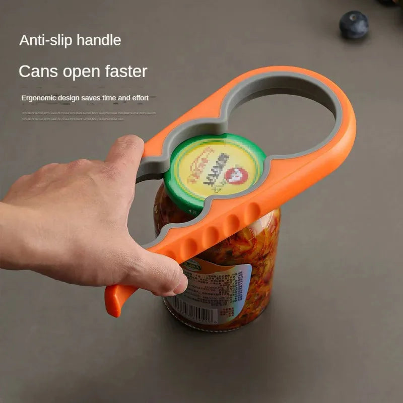 4 in 1, 1pc Non-Slip Grip Multi-Purpose Can Opener for Beer Bottles and Home Kitchen Use