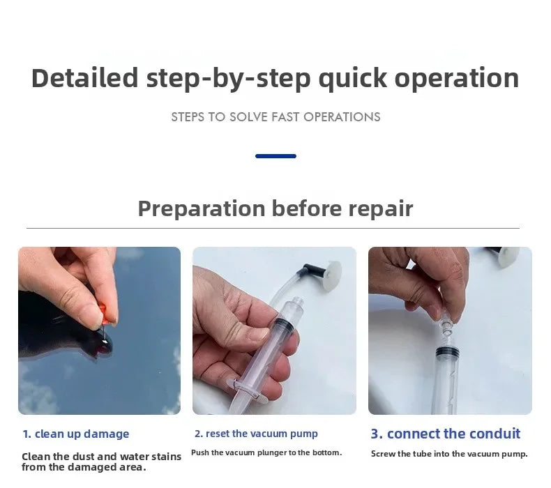 Car Glass Repair Kit - Removes Scratches, Fixes Windscreen Cracks for Cars/Trucks/Motorcycles, Auto Glass Recovery Set